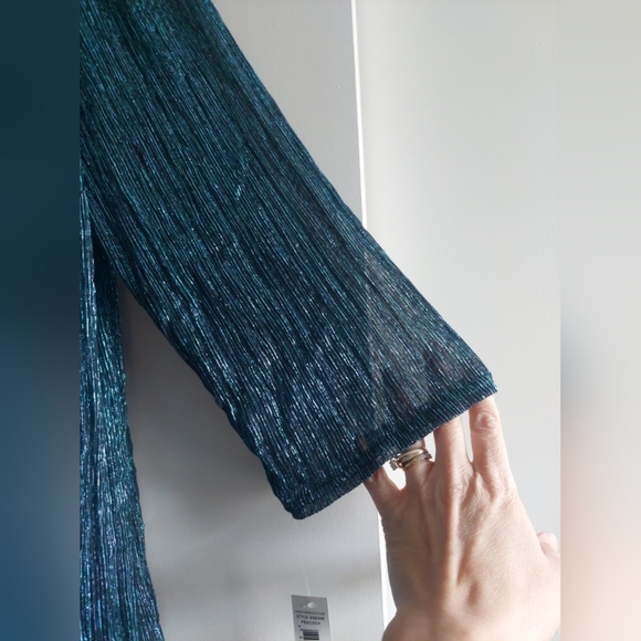 R&M Richards Metallic 2 piece drapey Cardigan & top blouse New sz 2X - Picture 6 of 9